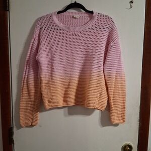 Enid Sinclair Style Pink & Orange Crochet Sweater Hippie Boho S